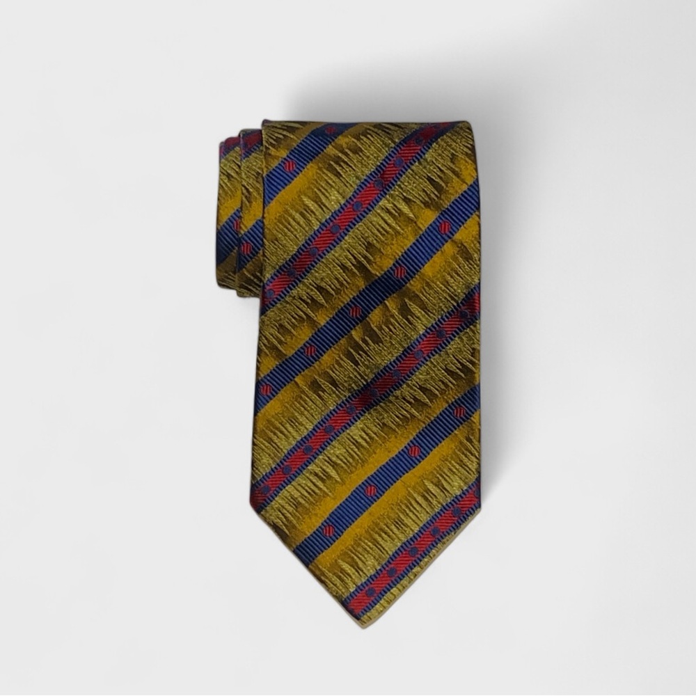 Vintage 80’s Christian Lacroix Textured Silk Striped Tie